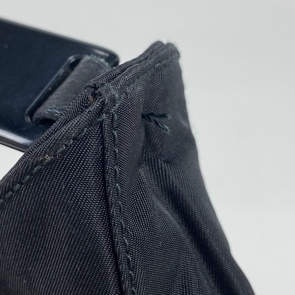 Prada Logo Plate Shoulder Bag Nylon Black - Picture 3 of 6